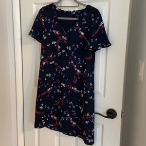 Ann Taylor Navy Floral Dress